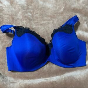 Cacique Royal Blue and Black Lace Bra